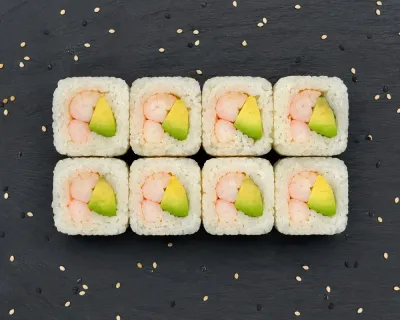 White Roll Crevettes Avocat