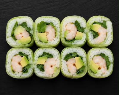 Spring Roll Crevettes Avocat Menth Coriandre