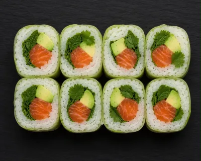 Spring Roll Saumon Avocat Menth Coriandre